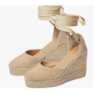 Castaner Womens Carina 80 Wedge Sandal US 8 EU 39 Tan Leather Lining NIB